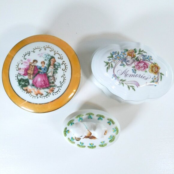 Jewelry/Trinket Holders Vintage Malcomb Lamb Colonial Picture Musical Avon Lot 3 - Picture 2 of 10